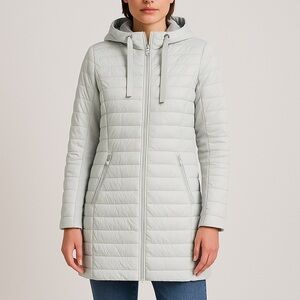 Rino & Pelle White Quilted Puffer Jacket